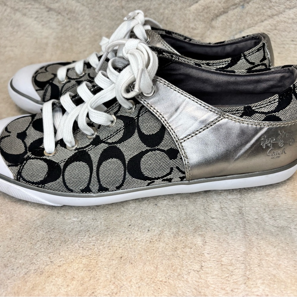 Coach Women's Black and Metallic Sneakers